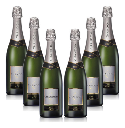 Kit 06 Unidades Espumante Chandon Riche Demi-sec 750ml
