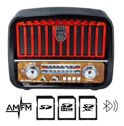 Imagem 7 de 8 de Caixa De Som Retrô Radio Am/fm Usb Antigo Lanterna Bluetooth