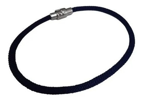 Pulsera Azul Soga Fina Trenzada Cierre Magnetico