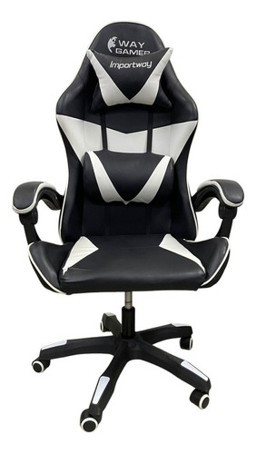 Cadeira Gamer Giratoria Reclinável Com Almofada Confortável Cor Branco Material do estofamento Couro sintético