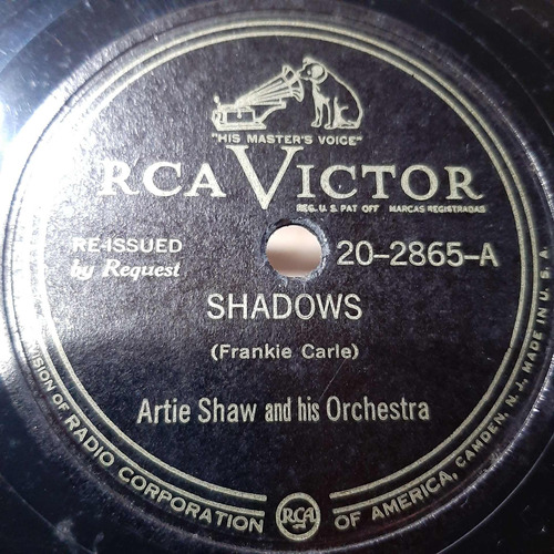 Pasta Artie Shaw His Orch Lena Horner Rca Victor C267