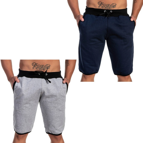 Shorts Masculino De Moletim Kit Com 2 Ideal Para O Verão 