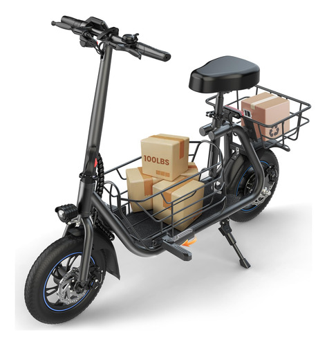 Patinete Eléctrico Con Asiento 550w Hasta 30km/h Mmg