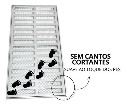 Grelha Linear 20x120cm Alumínio Com Tela E Módulos 40 Cm