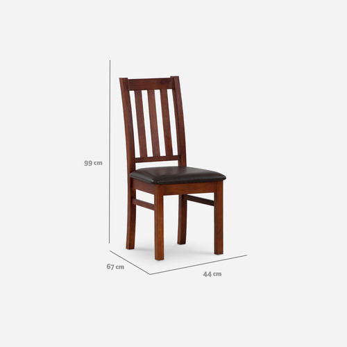 Comedor Ñuble Caramelo 6 Sillas Tapiz Poliuretano Café