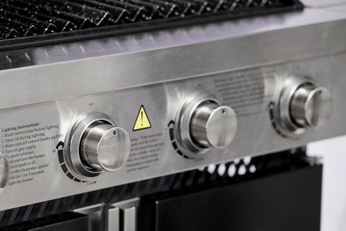 Parrilla Gas Bbq Grill Q4 Black Acero Tapa 4 Quemadores