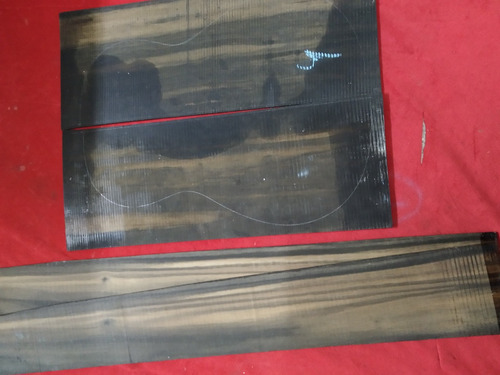 Madera Luthier Fondo Y Aros Ebano Exotico Macizo Guitarra