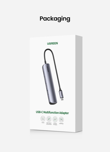 Imagem 9 de 9 de Hub Ugreen 5 Em 1 Multi Portas Tipo C Usb 3.0 + Hdmi 20197