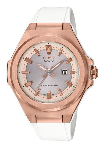 Reloj Mujer Casio Baby G Msg-s500g-7a2 100m Topecri Color de la malla Blanco Color del bisel Dorado Color del fondo Dorado