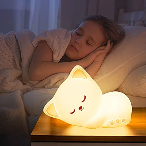 Cute Kitty Kids Night Light, Cat Kawaii Regalos De Cumpleaño