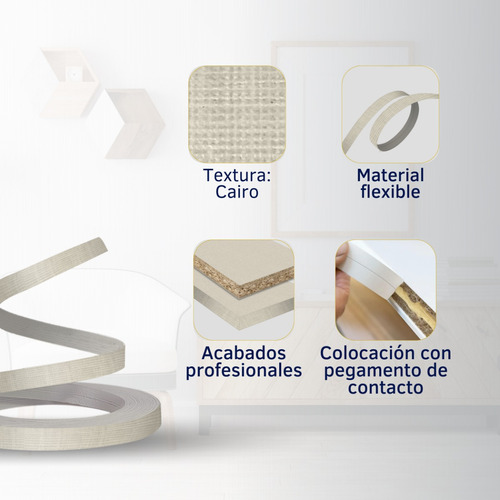 Cubre Canto Pvc .45 Cairo Lino 19mm X 50mts