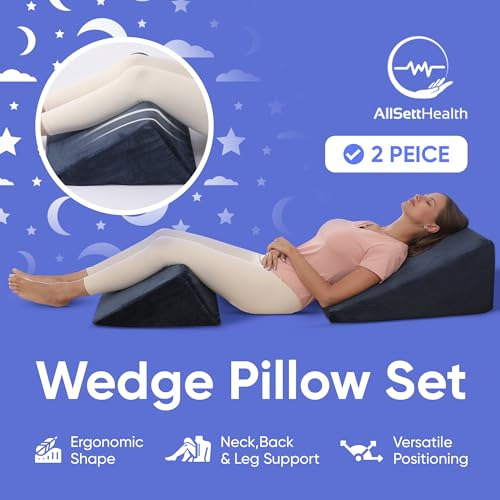 Almohada De Cuña De Cama 2 Cojines Inclinables De Espuma Vis