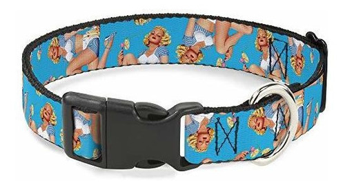 Cat Collar Breakaway Blonde Pin Up Girl Bright Blue 8 To 12 