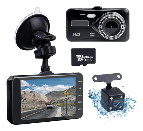 Camara Tablero Frontal Trasera Fhd 4.0  1080p Vision Ir Gran