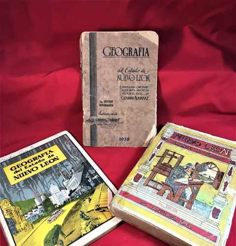 Libros Antiguos De Geografia De Nuevo Leon 3pz