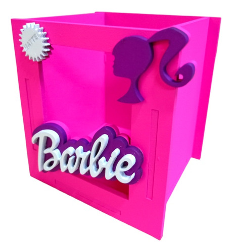 10pzs Caja Barbie Fiesta Personalizada Cumple Mdf Pintadas