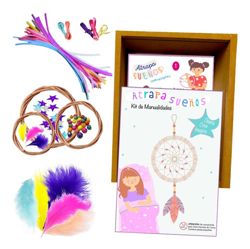 Imagen 6 de 8 de Juego Artesania Atrapa Sueños Armar Manualidades Crear Niños