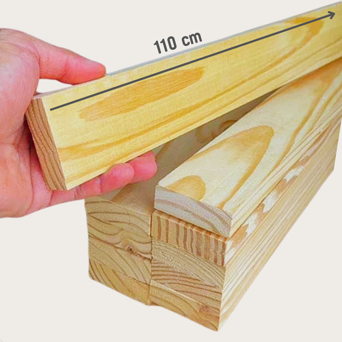 8 Ripas De Madeira Pinus 110cm Aparelhada Para Artesanato
