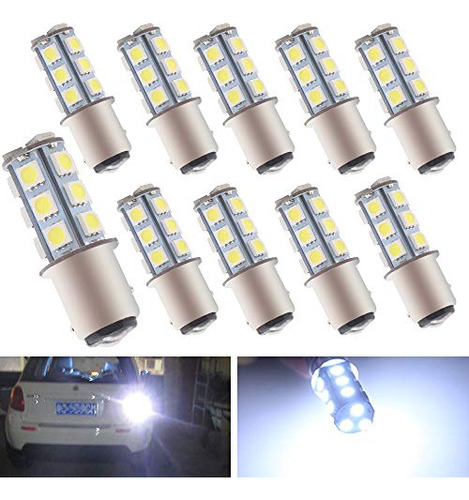 Everbright 10-pack White 1157 Bay15d 1016 1034 18-smd 5050 L