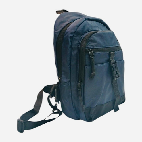 Mochila Bandolera Morral Urbana Hombre Color Azul Marino Diseño De La Tela Liso