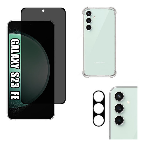 Kit Para Galaxy S23 Fe Película Privacidade + Capa + Câmera