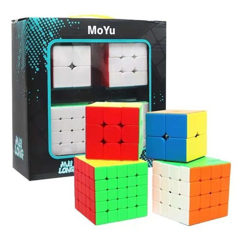 Kit de cubos mágicos con 4 juguetes competitivos, 2 x 2, 3, 3, 4 x 4, 5 x 5