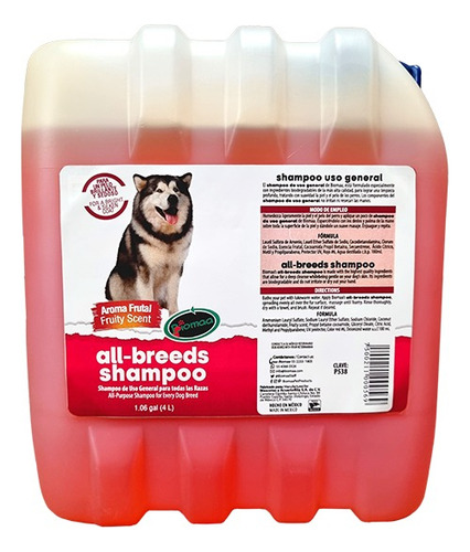 Shampoo Para Perros Uso General 4l 