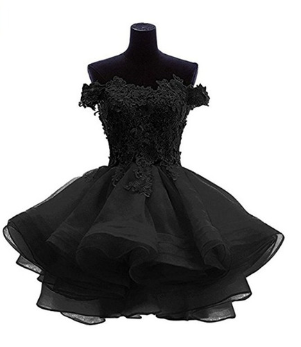vestido de renda preto rodado