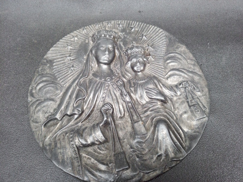 Mundo Vintage: Cuadro Circular Metal Maria Jesus Religio Ayt