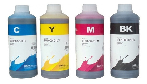 Litro De Tinta Para Epson 3 Bk 1 Cy 1 Y 1 M Base Agua Dye