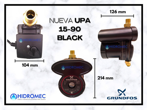 Imagen 2 de 10 de Bomba Upa 15-90 Black Presurizadora Exterior Grundfos Nueva!