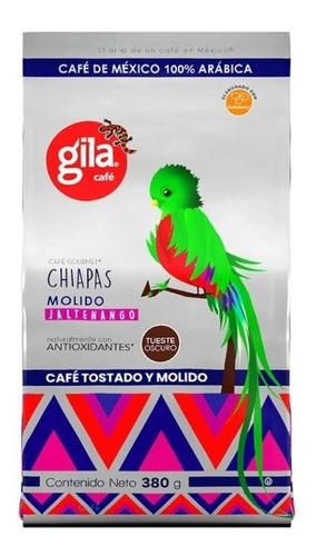 Café Gila Chiapas Tostado Y Molido 380 G (2 Bolsas)