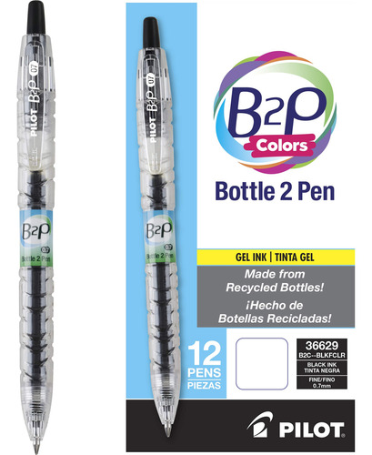 Bolígrafo De Gel Pilot B2p Colors, Recargable, Retráctil, Pa