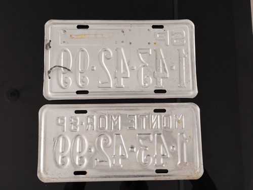 Placas De Carro Antigas, Feita Em Alumínio, 1969 / 70 (Usado)