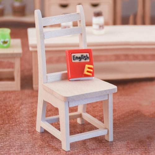 2025 1:12 Silla De Madera Pequeña Casa De Muñecas Miniaturas