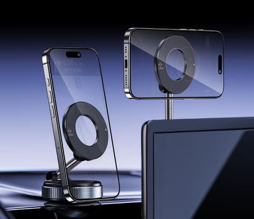 Soporte Celular Auto Magnético 360° Con Ventosa Premium Blanco