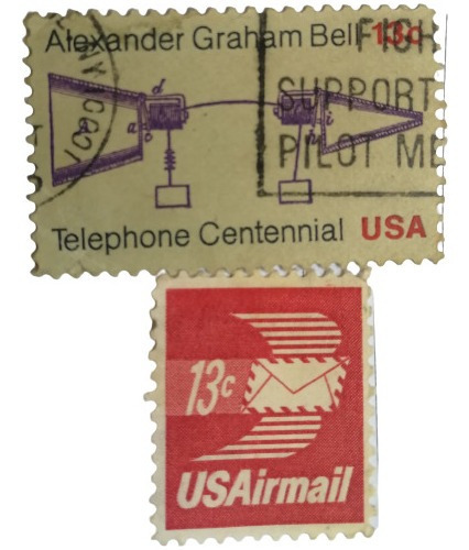  Estampillas Americanas De  Telephone Centennial Y Armail