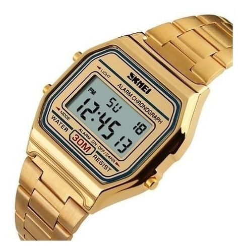 Relógio De Pulso Feminino Skmei Digital 1123 Dourado