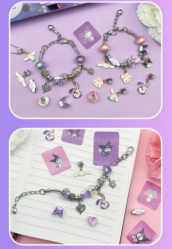 Diy Pulsera Hacer Kit Kuromi Niños Pulsera De Abalorios 24pz