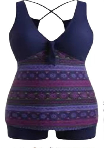 Malla Tankini Talle 2/3xl Diseño Etnico Grande Especial