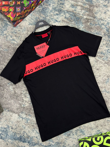 Camiseta Hugo Boss Cuello Redondo Rayas Hombre 