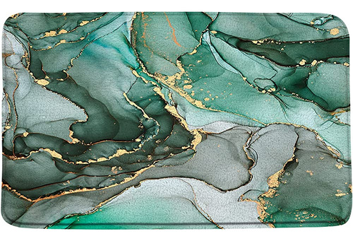 Alfombra De Baño De Mármol Verde Esmeralda Moderna Textura D