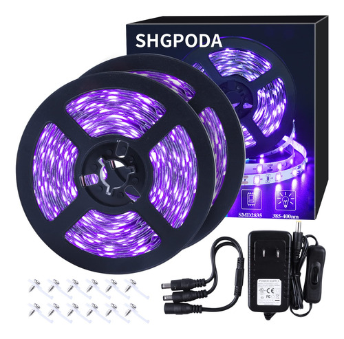 Shgpoda Kit De Tira De Luz Led Negra De 33 Pies, 600 Unidade