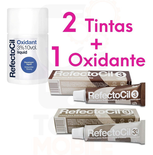 Imagem 6 de 8 de Kit 2 Tinta + Oxidante Refectocil Pintar Sobrancelhas Cilios