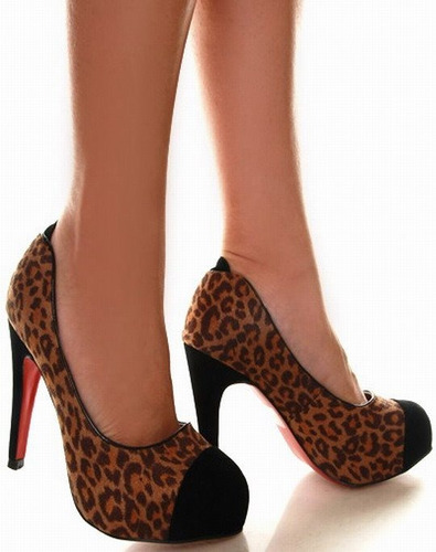 Zapatos Suede Animal Print Punta Negra Importados Usa