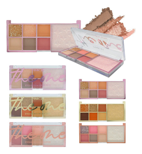 Paleta De Sombras + Iluminador The One Pink 21