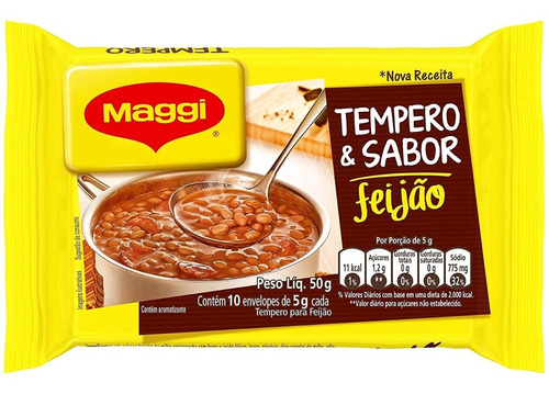 Tempero & Sabor Feijão Maggi Pacote 50g - 10 Unidades