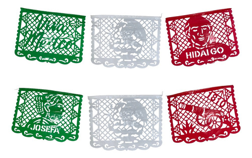 50 Mts Papel Picado Tricolor Decoracion Fiesta Mexicana