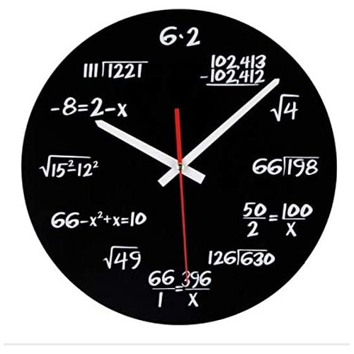 Elikeable Reloj De Pared De Matemática Silencioso  Úni.