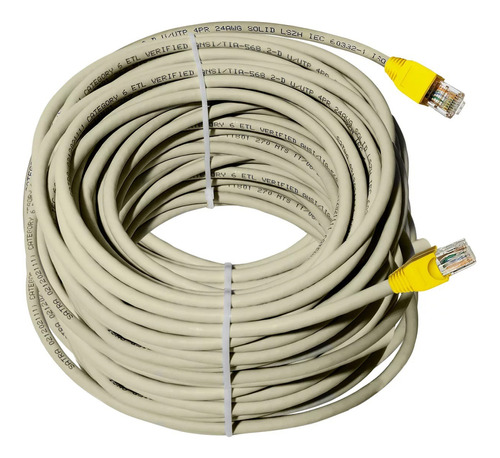 Cable Internet Utp Cat 6 De 90mts Gris Armado Cobre  Satra 